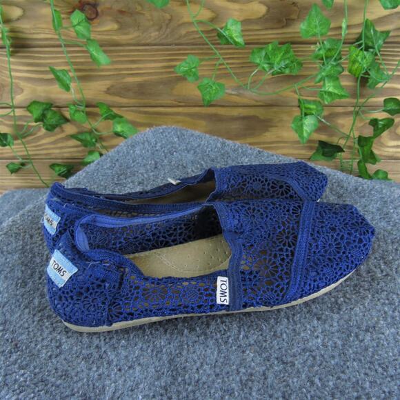 TOMS Women's Alpargata‎ Flat Blue Fabric Sz 8.5 Medium Used 2025 - Picture 3 of 6